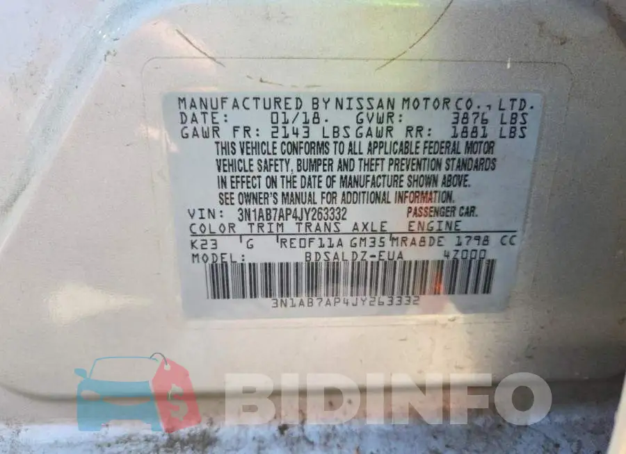 3N1AB7AP4JY263332 Photo# 13