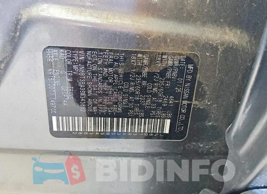JN8BT3BA3SW343882 Photo# 14