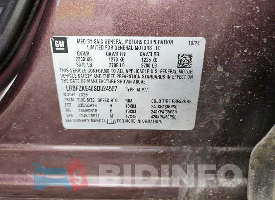 LRBFZKE40SD024557 Photo# 13