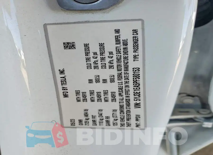 5YJ3E1EA5PF580153 Photo# 12