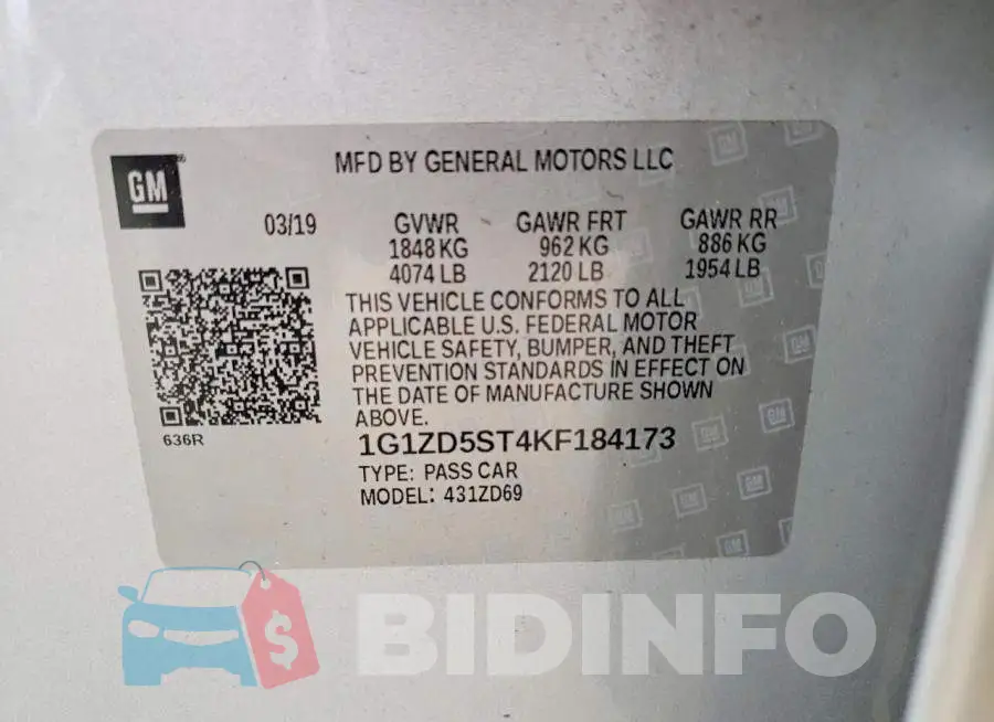 1G1ZD5ST4KF184173 Photo# 12