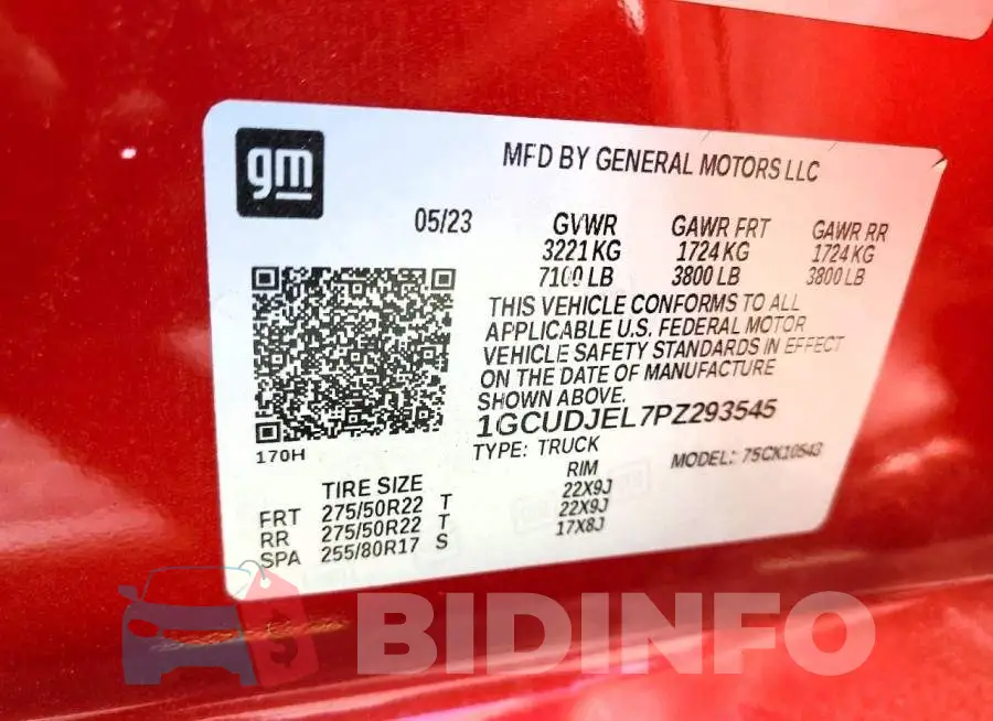 1GCUDJEL7PZ293545 Photo# 12