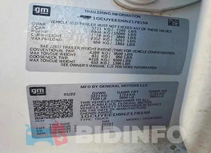 1GCUYEED6NZ178159 Photo# 12