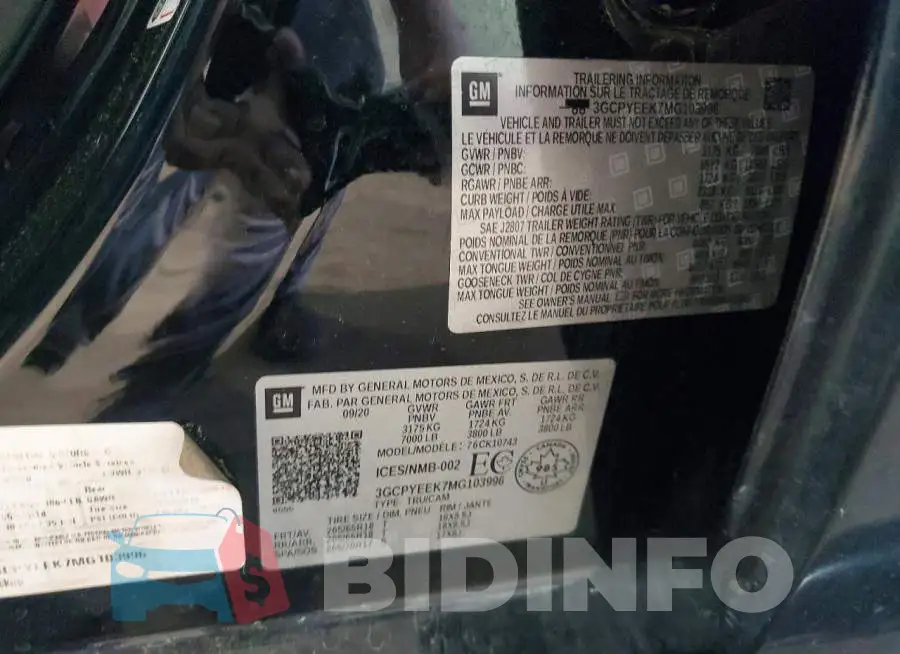 3GCPYEEK7MG103996 Photo# 12