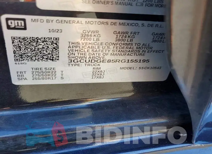 3GCUDGE85RG155195 Photo# 12