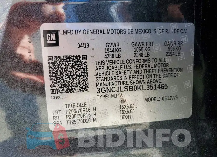 3GNCJLSB0KL351465 Photo# 13