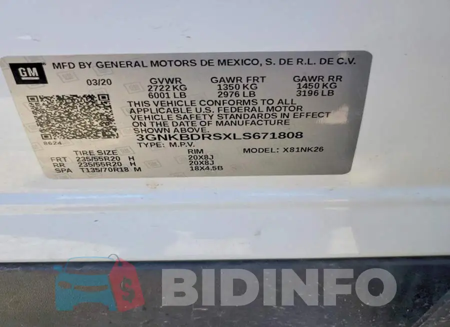 3GNKBDRSXLS671808 Photo# 13