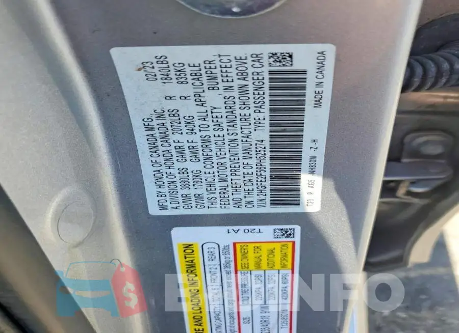 2HGFE2F56PH525274 Photo# 12