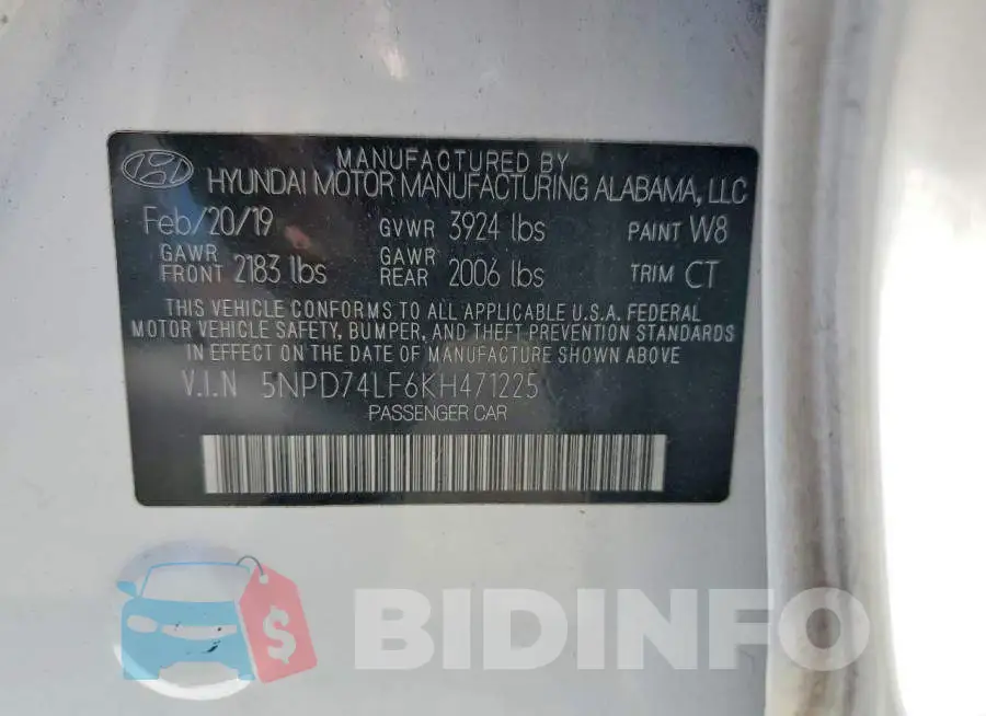 5NPD74LF6KH471225 Photo# 12