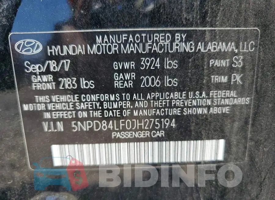 5NPD84LF0JH275194 Photo# 12