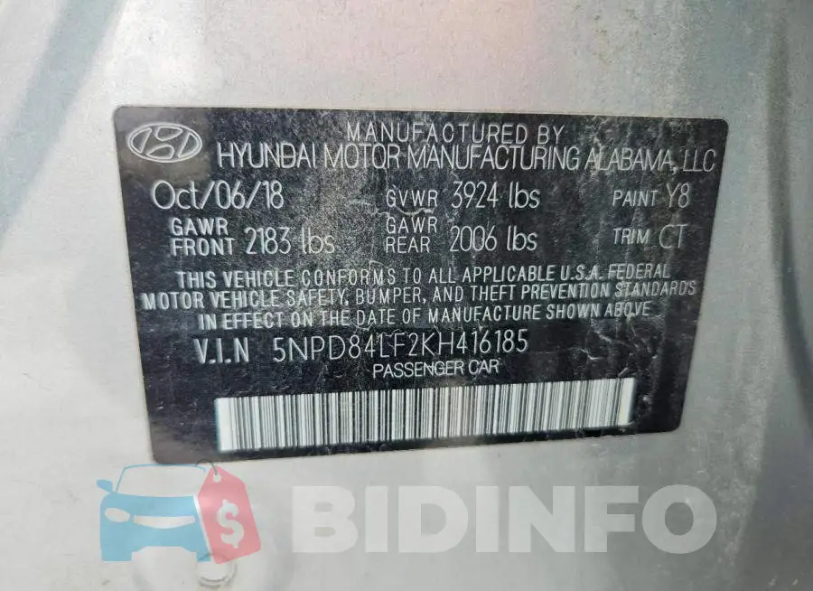 5NPD84LF2KH416185 Photo# 13