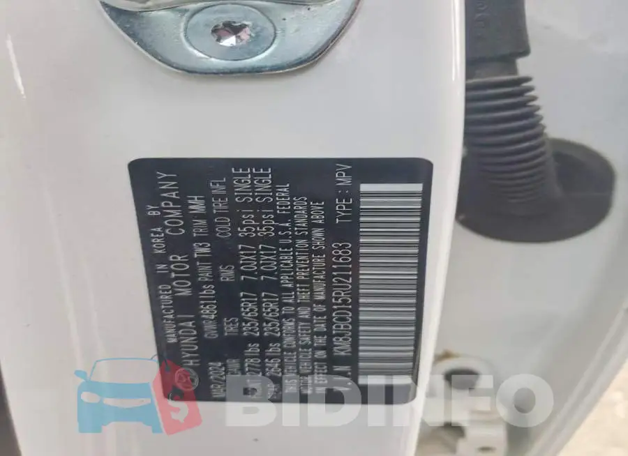 KM8JBCD15RU211683 Photo# 13