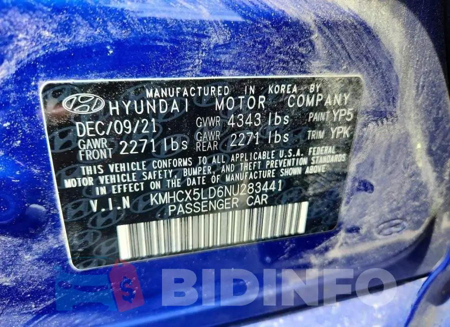 KMHCX5LD6NU283441 Photo# 13