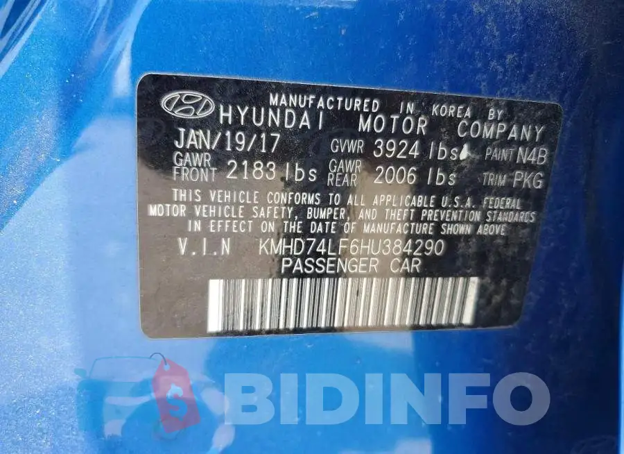 KMHD74LF6HU384290 Photo# 12