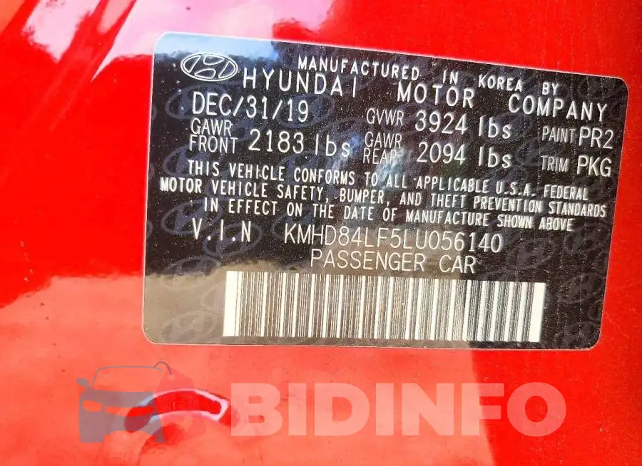 KMHD84LF5LU056140 Photo# 12