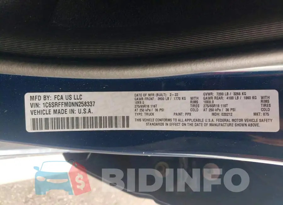 1C6SRFFM0NN258337 Photo# 12