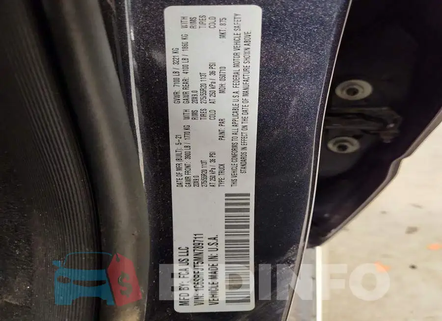 1C6SRFJT5MN789711 Photo# 12