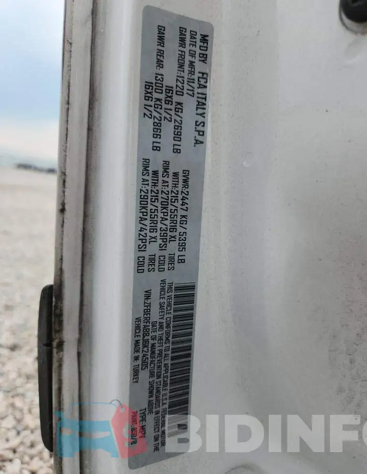 ZFBERFAB8J6K24505 Photo# 13
