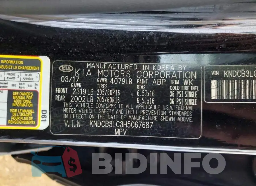 KNDCB3LC3H5067687 Photo# 13