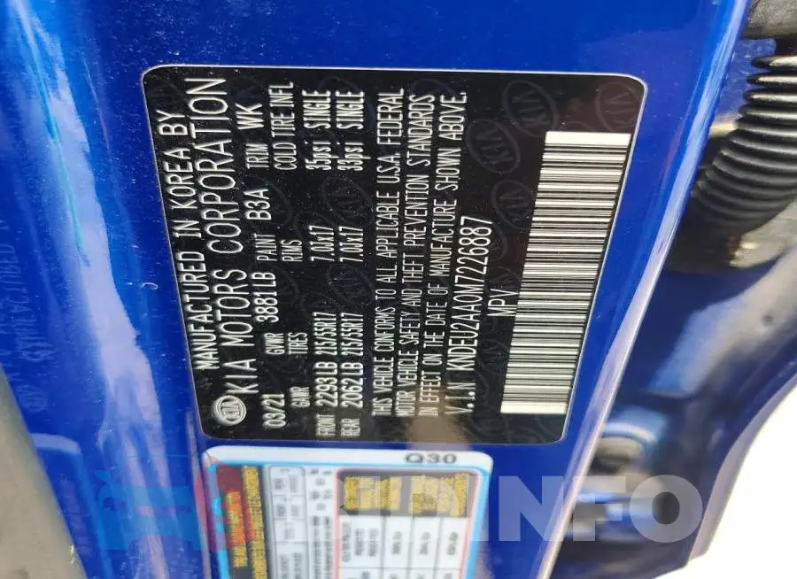 KNDEU2AA0M7226887 Photo# 13