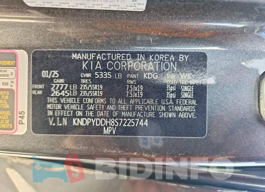 KNDPYDDH8S7225744 Photo# 14