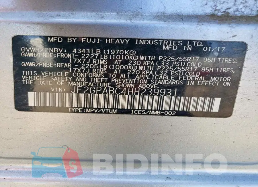 JF2GPABC4HH239931 Photo# 13