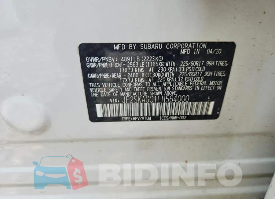 JF2SKAGC1LH564000 Photo# 13