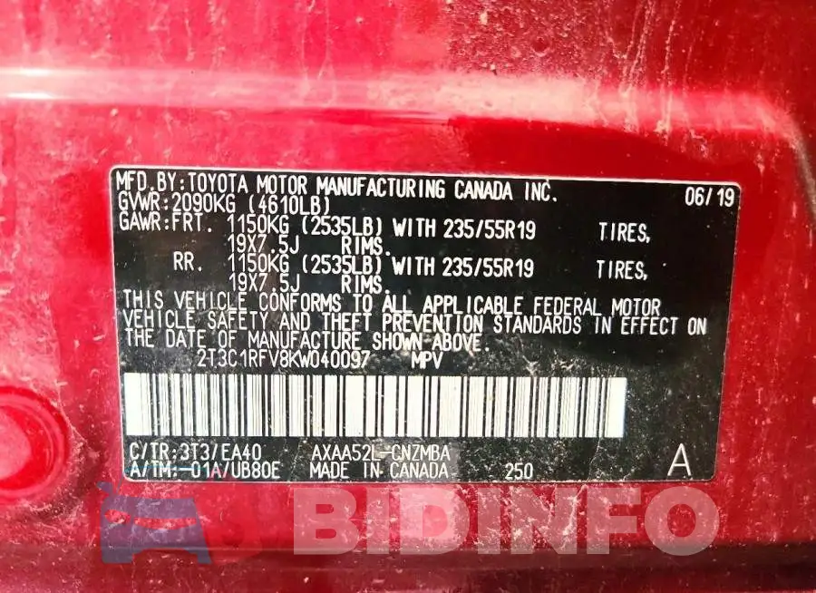 2T3C1RFV8KW040097 Photo# 13