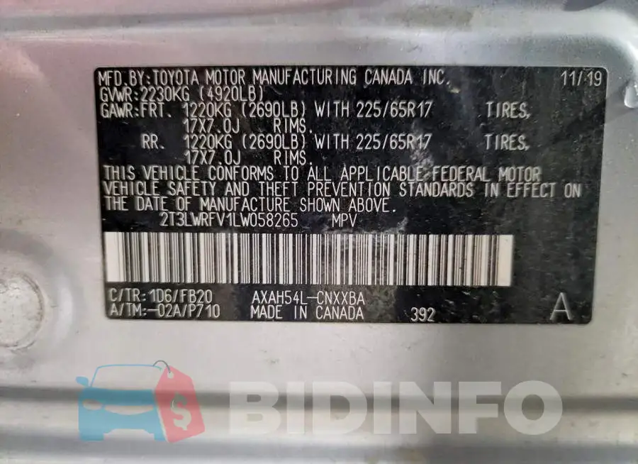 2T3LWRFV1LW058265 Photo# 14