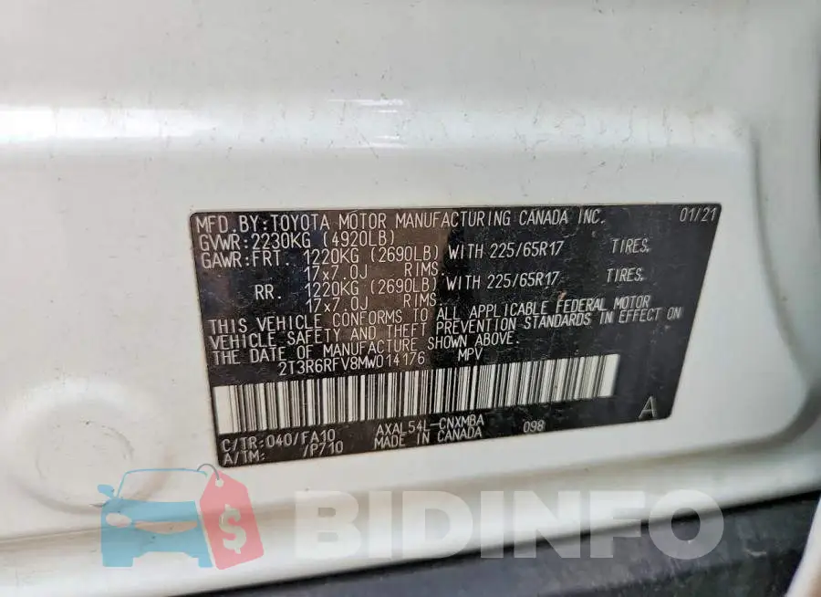 2T3R6RFV8MW014176 Photo# 12