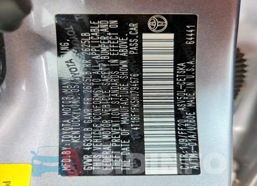 4T1BF1FK5HU794676 Photo# 12
