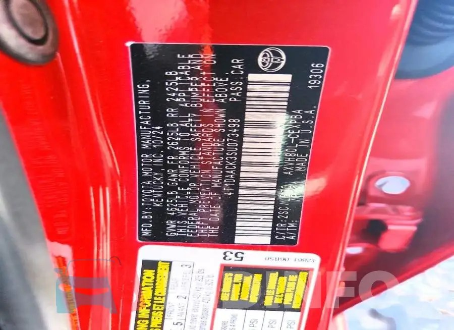 4T1DAACK3SU073498 Photo# 12