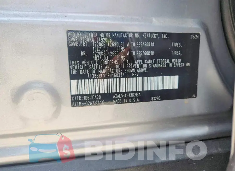 4T3B6RFV0RU160337 Photo# 13