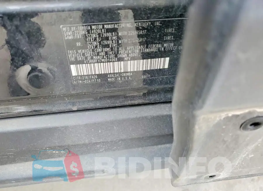 4T3R6RFV7MU014069 Photo# 14