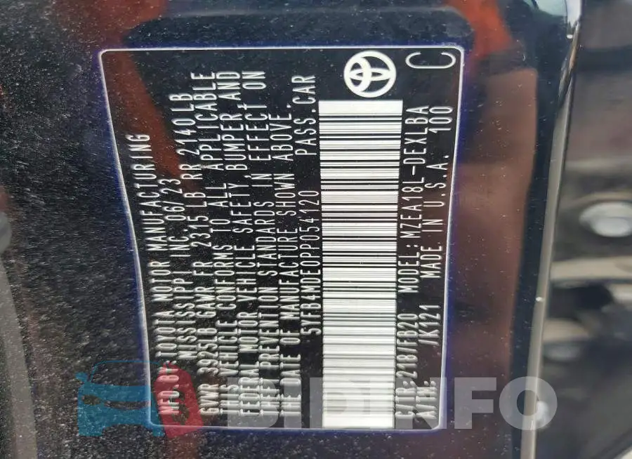 5YFB4MDE0PP054120 Photo# 12
