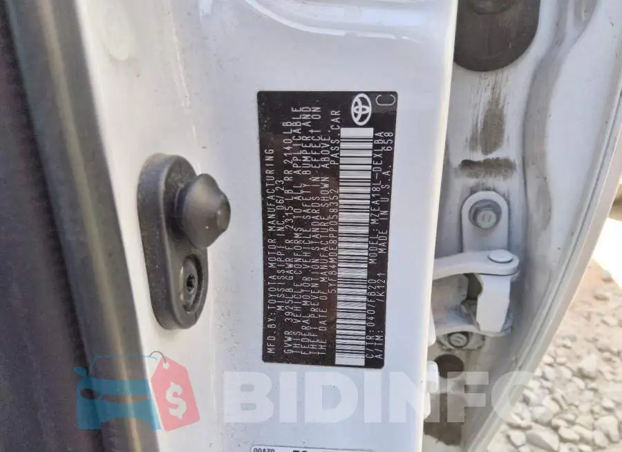 5YFB4MDE8PP058352 Photo# 13