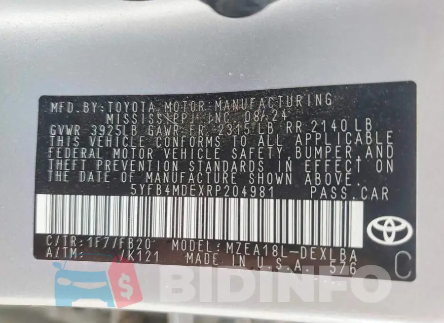 5YFB4MDEXRP204981 Photo# 12