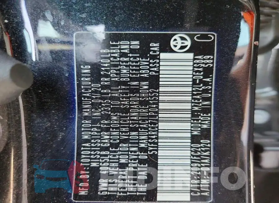 5YFS4RCE7LP041552 Photo# 13