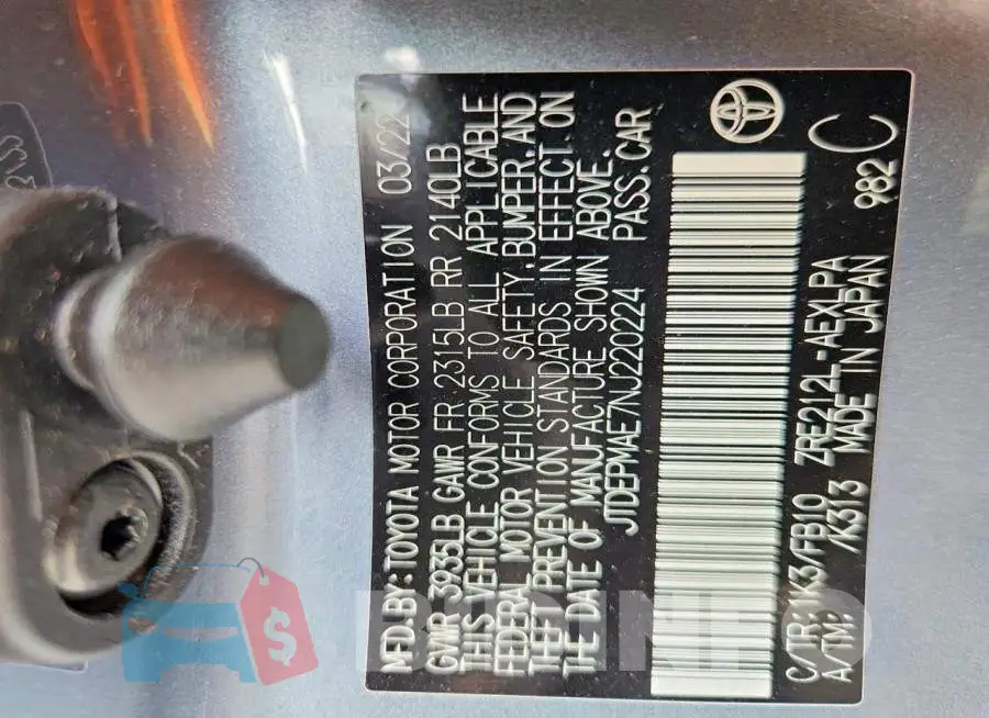 JTDEPMAE7NJ220224 Photo# 12