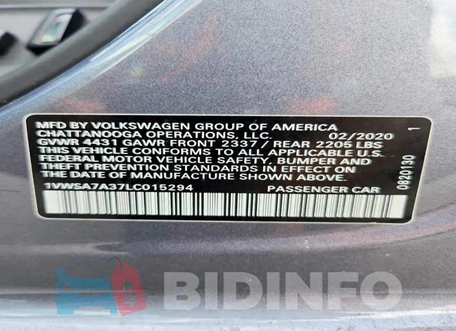 1VWSA7A37LC015294 Photo# 12