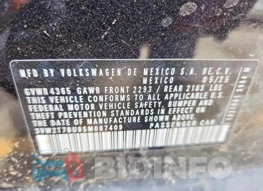 3VW2T7BU8SM087409 Photo# 12