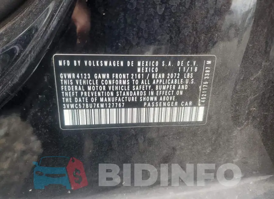 3VWC57BU7KM127767 Photo# 12