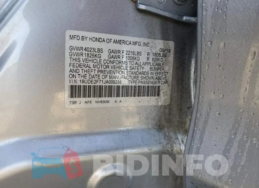 19UDE2F71JA009256 Photo# 12