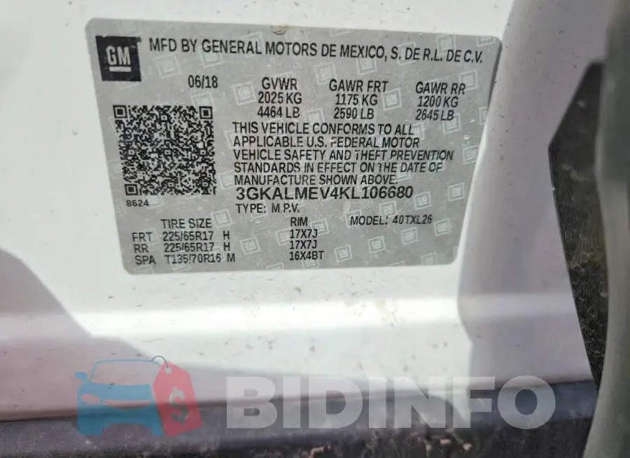 3GKALMEV4KL106680 Photo# 12
