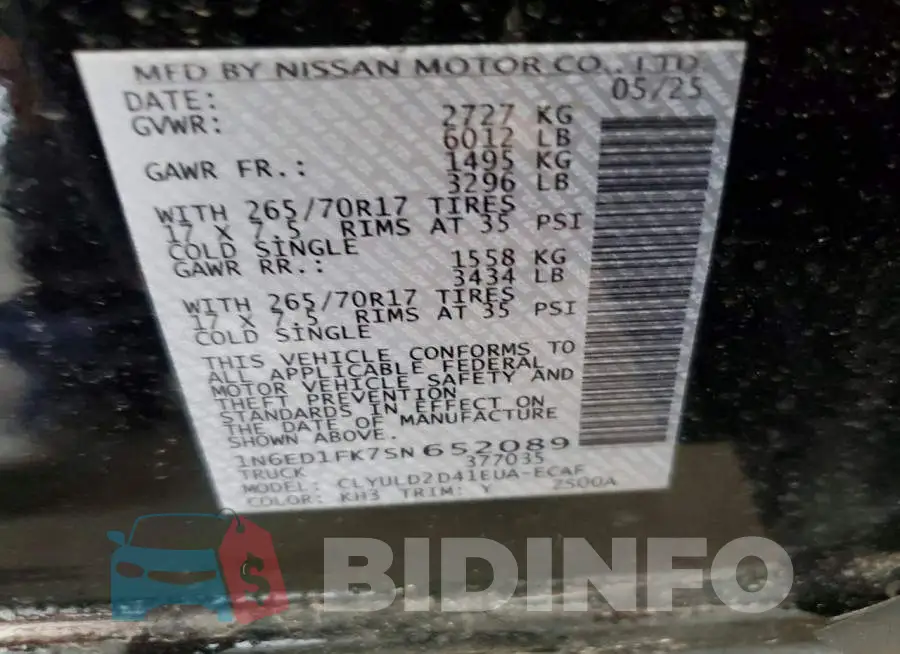 1N6ED1FK7SN652089 Photo# 12