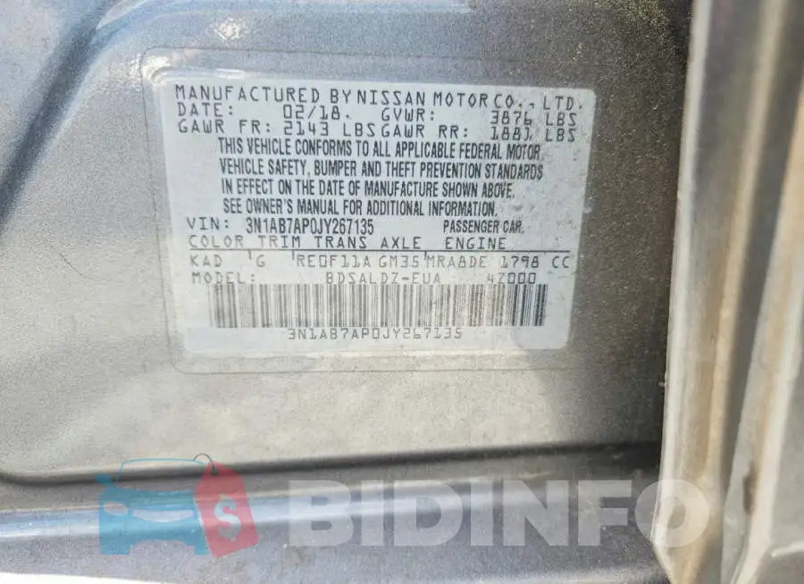 3N1AB7AP0JY267135 Photo# 12