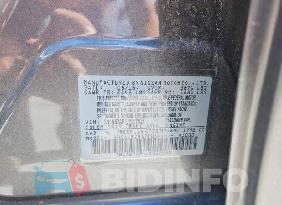 3N1AB7AP1JY312535 Photo# 13