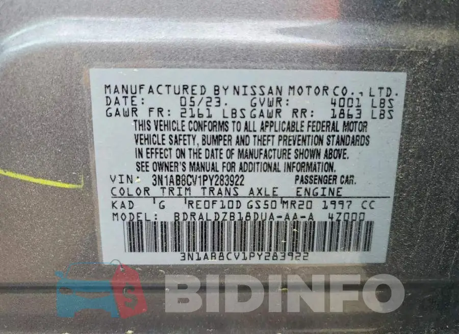 3N1AB8CV1PY283922 Photo# 13