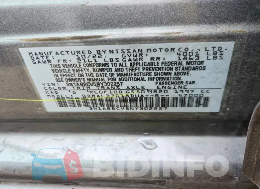 3N1AB8CV5NY302257 Photo# 12