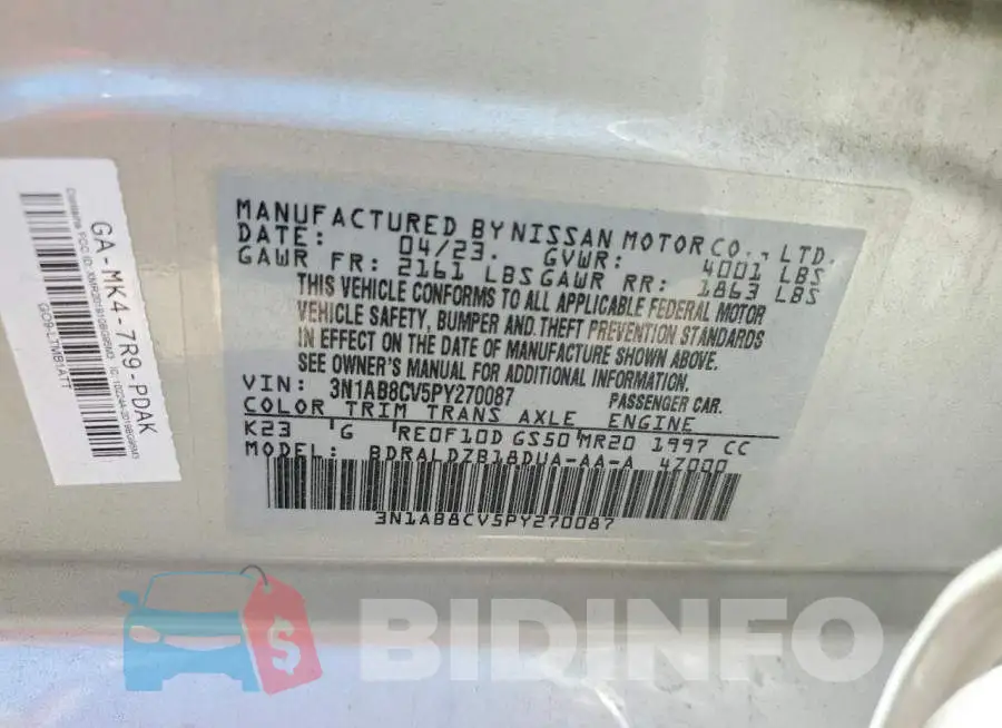 3N1AB8CV5PY270087 Photo# 12